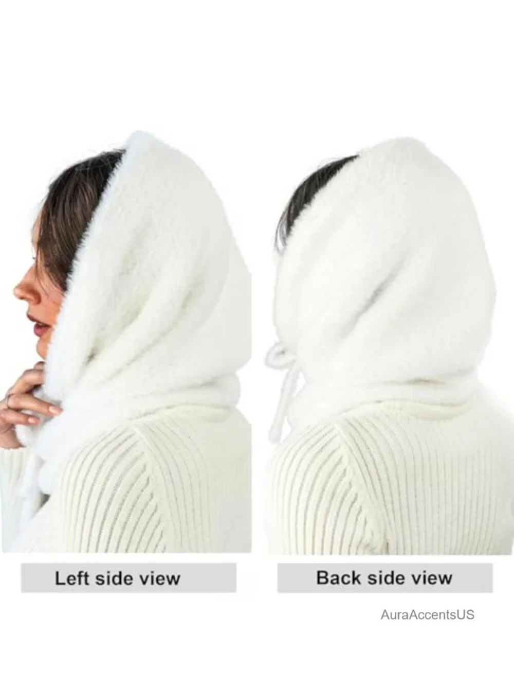 Knitted Balaclava Hood Scarf Women Winter Snow Face Cover One Size